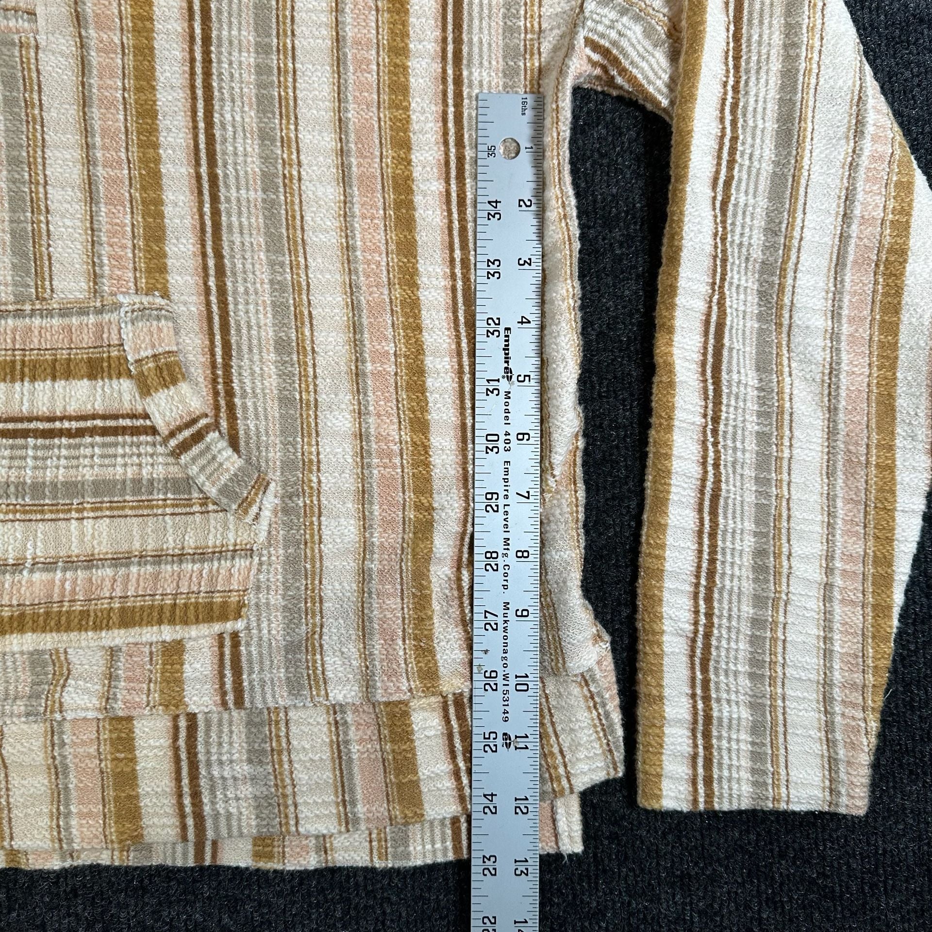 SO Striped Pullover Hoodie Size S Lace Up Pocket 7