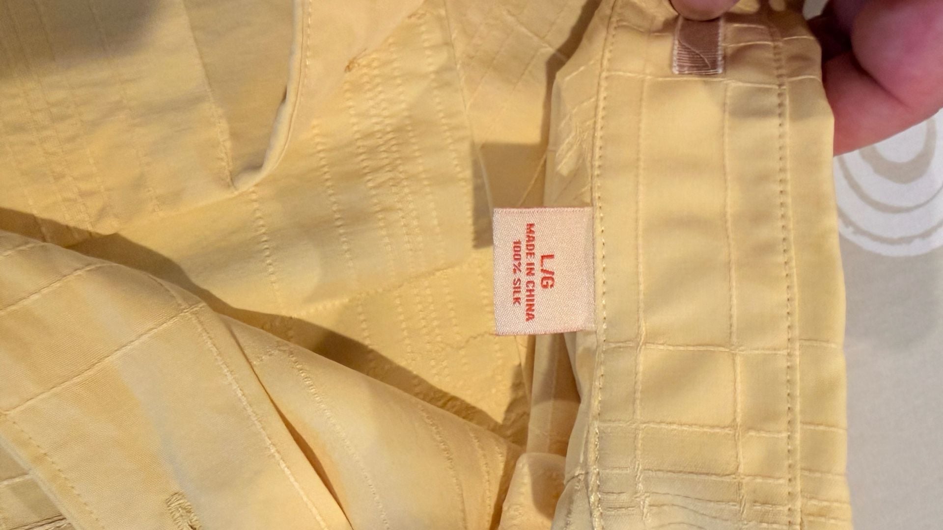 Tommy Bahama Silk Long Sleeve Shirt Size L Yellow Plaid Button Up # 678 8