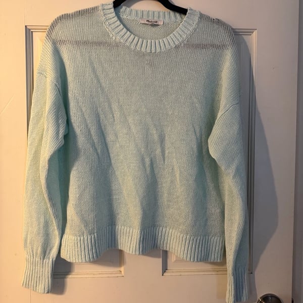 NWT Madewell Pullover Sweater Size M Mint Green Knit