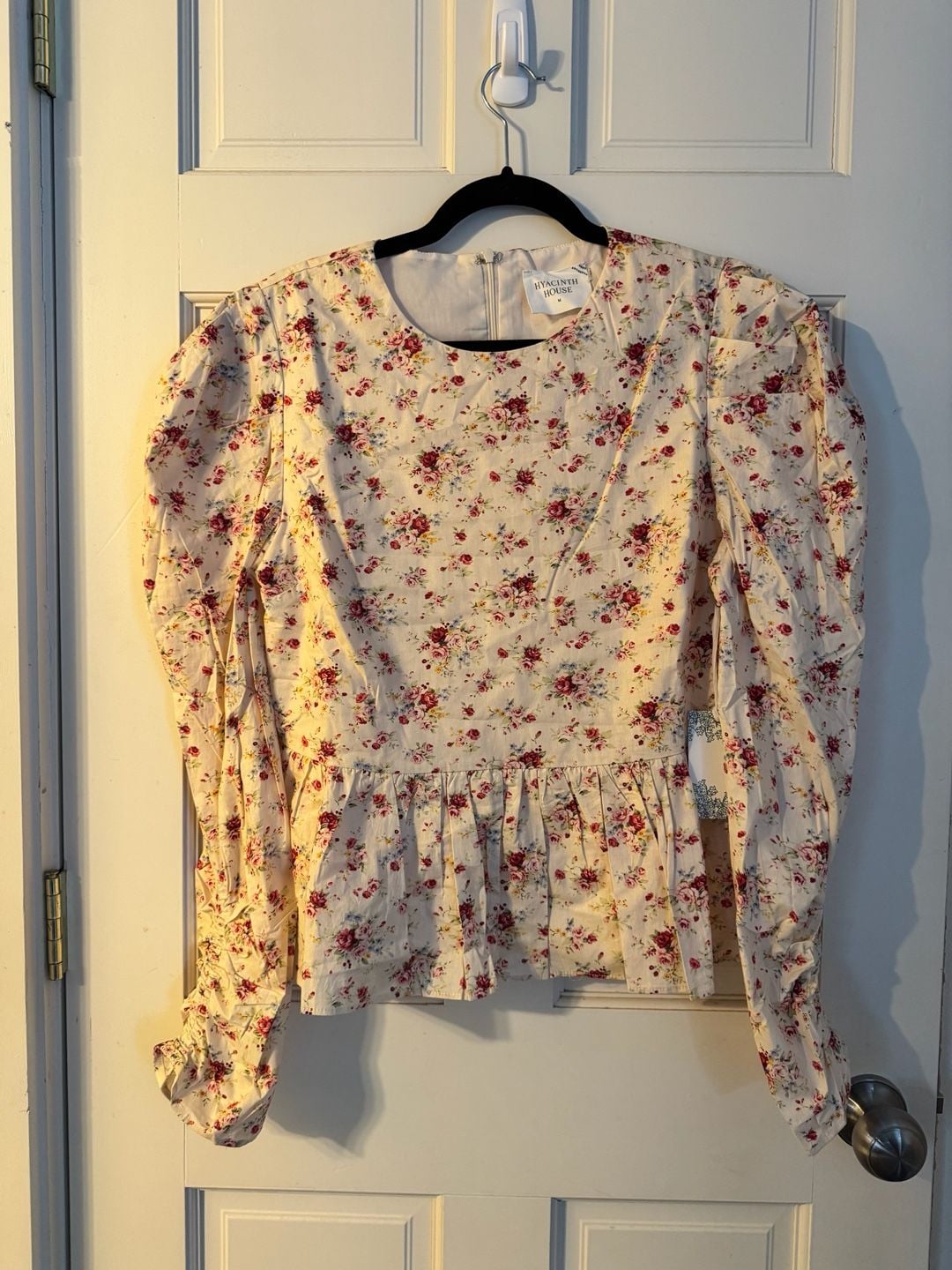 NWT Hyacinth House Ava Floral Peplum Blouse Size M 2