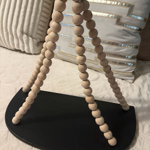 Wooden Bead Wall Shelf Black
