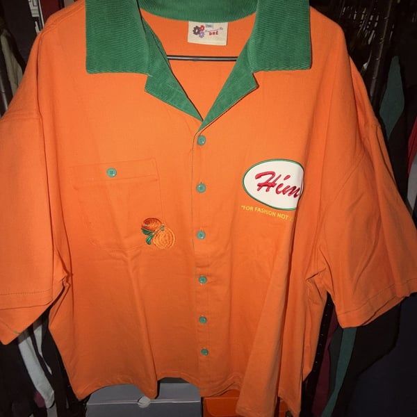 Engineered By Dre Him Workshirt Size 2XL Orange Green