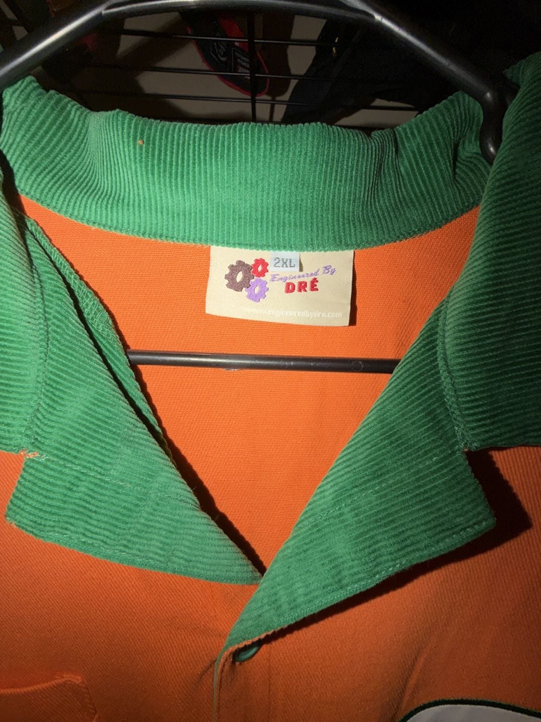 Engineered By Dre Him Workshirt Size 2XL Orange Green 3