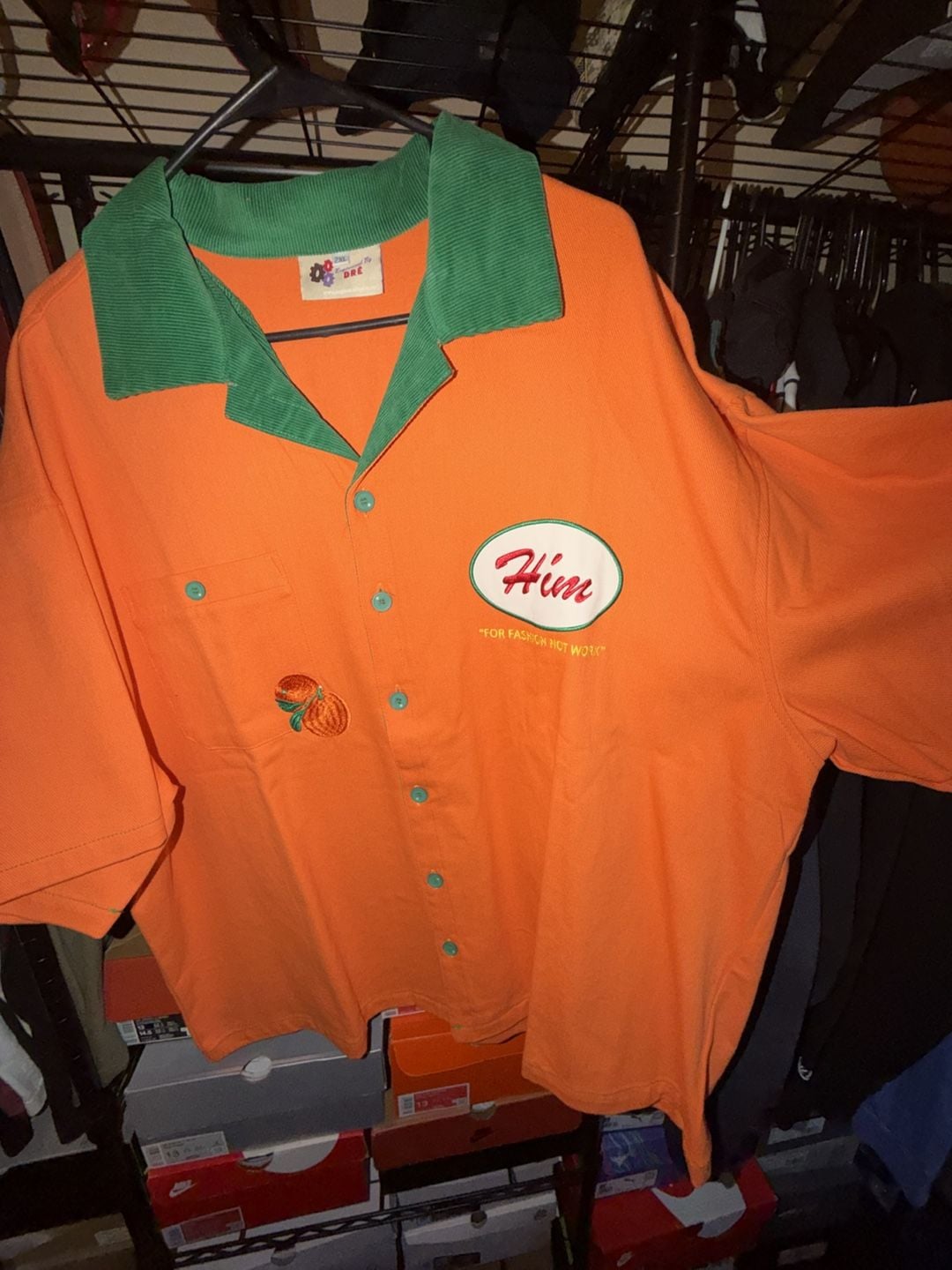 Engineered By Dre Him Workshirt Size 2XL Orange Green 4