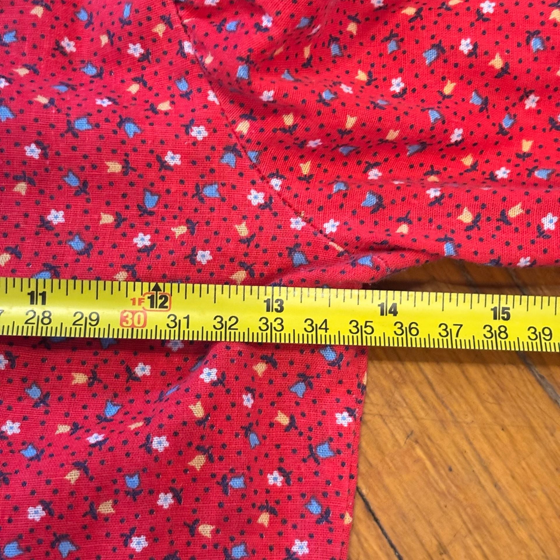 Vintage Kid Kountry Western Shirt Size 6X Red Floral Denim 6
