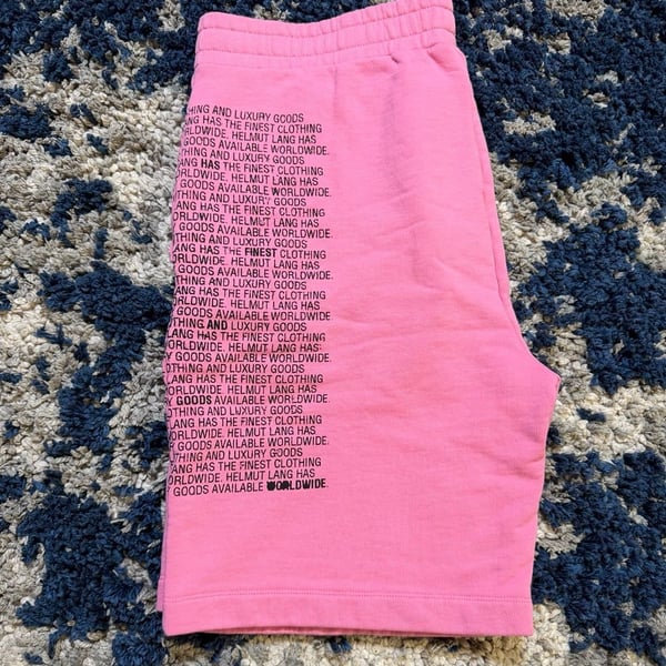 Helmut Lang Text Print Sweat Shorts Pink
