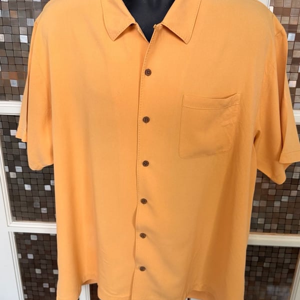 Tommy Bahama Camp Shirt Orange Short Sleeve # 679