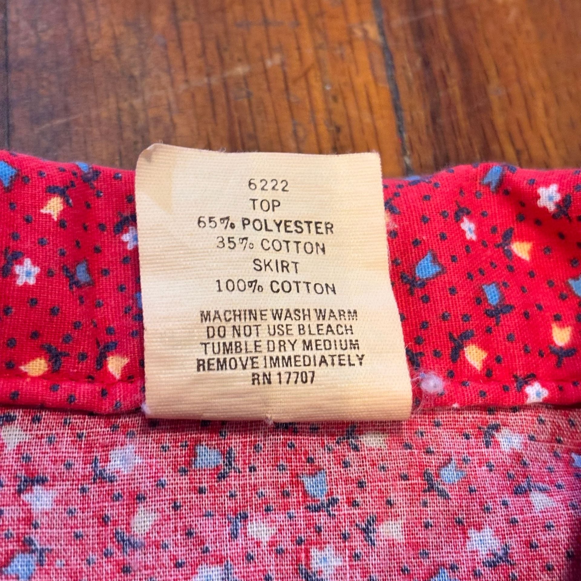 Vintage Kid Kountry Western Shirt Size 5 Red Floral Print 5