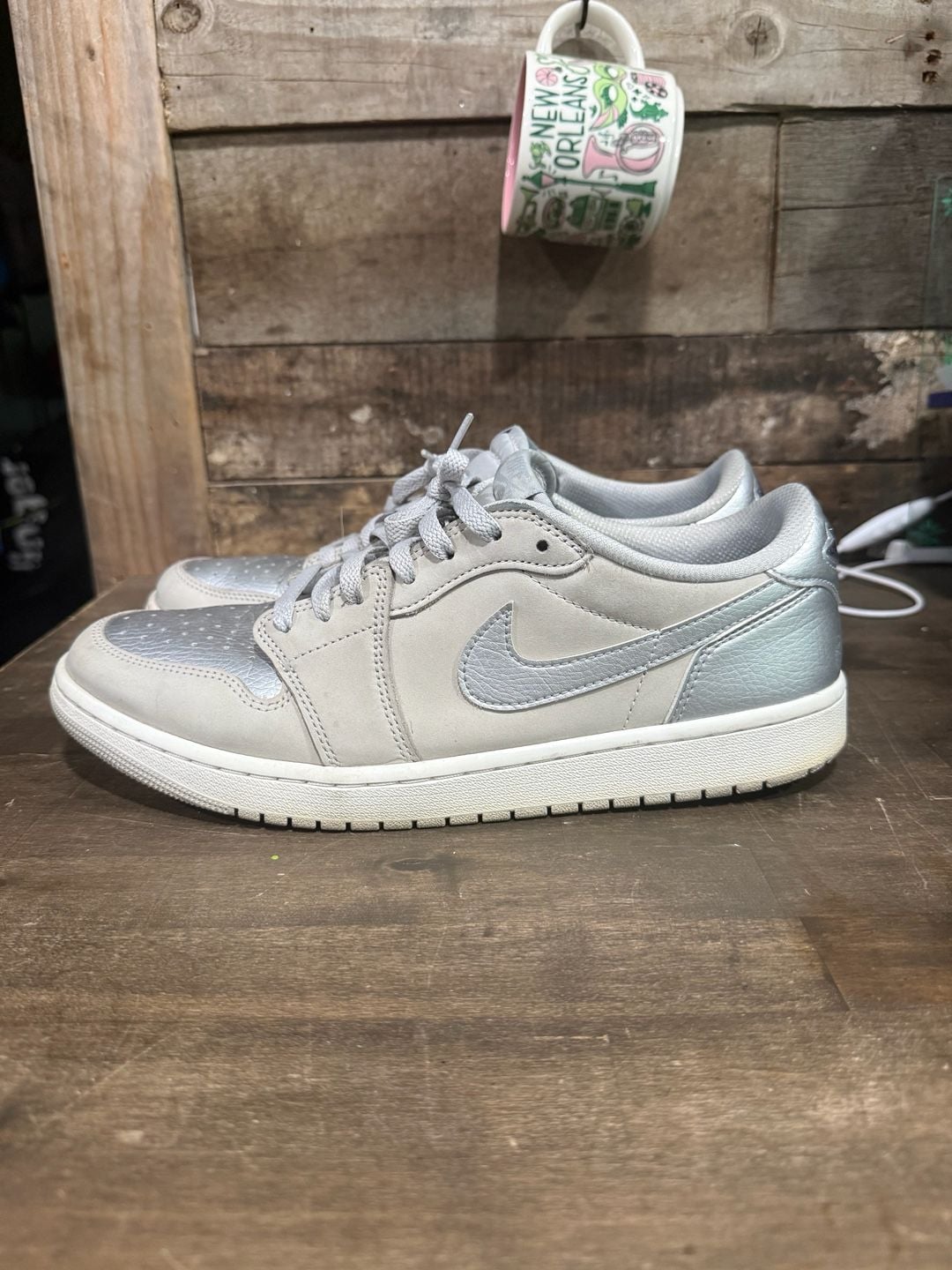 Nike Air Jordan 1 Retro Low OG Size 12 Metallic Silver 2