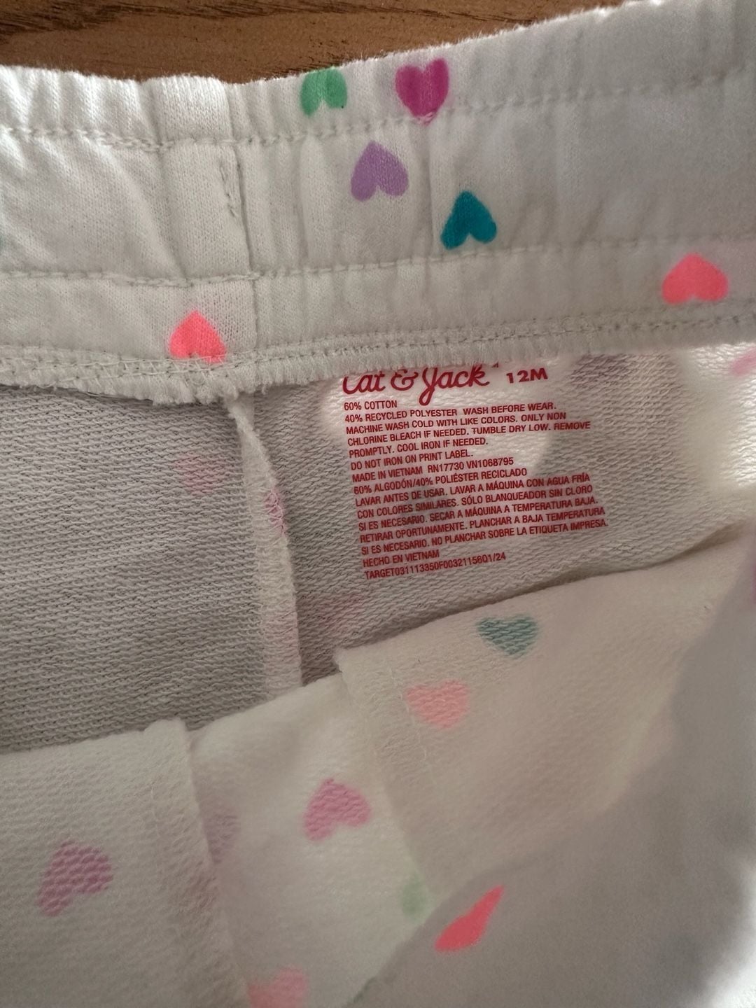 Cat & Jack Shorts Lot Size 12M & 18M Heart Print And Black 3