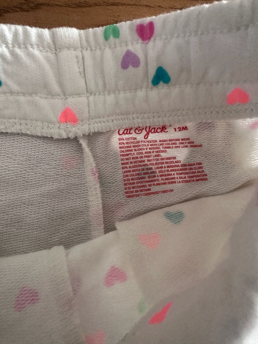 Cat & Jack Shorts Lot Size 12M & 18M Heart Print And Black 4