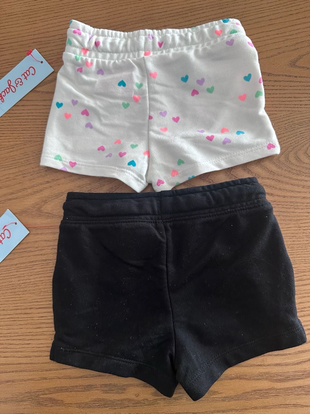 Cat & Jack Shorts Lot Size 12M & 18M Heart Print And Black 5