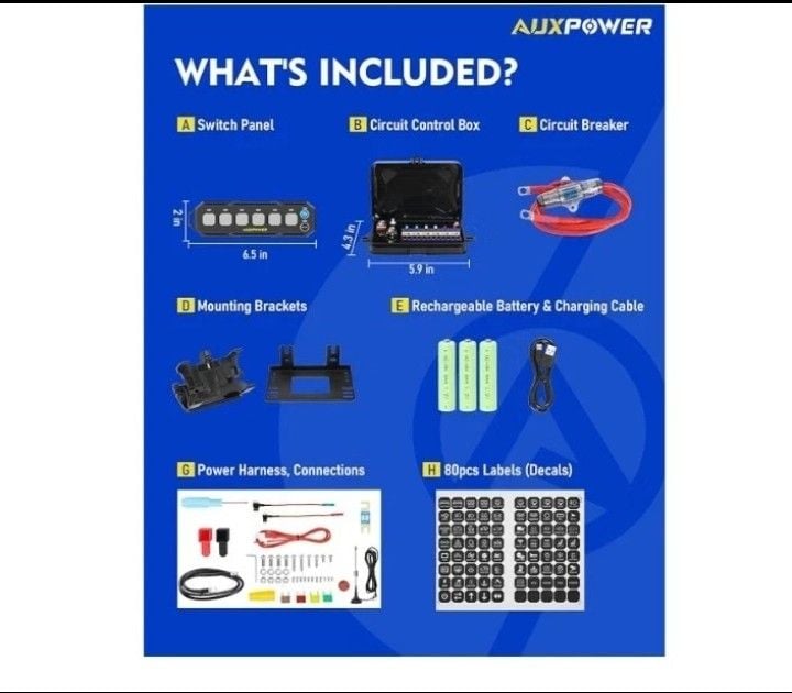 AUXPOWER Switch Panel RGB Multifunction 8