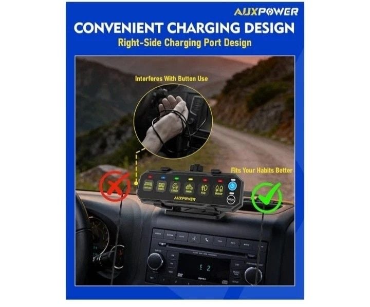AUXPOWER Switch Panel RGB Multifunction 9