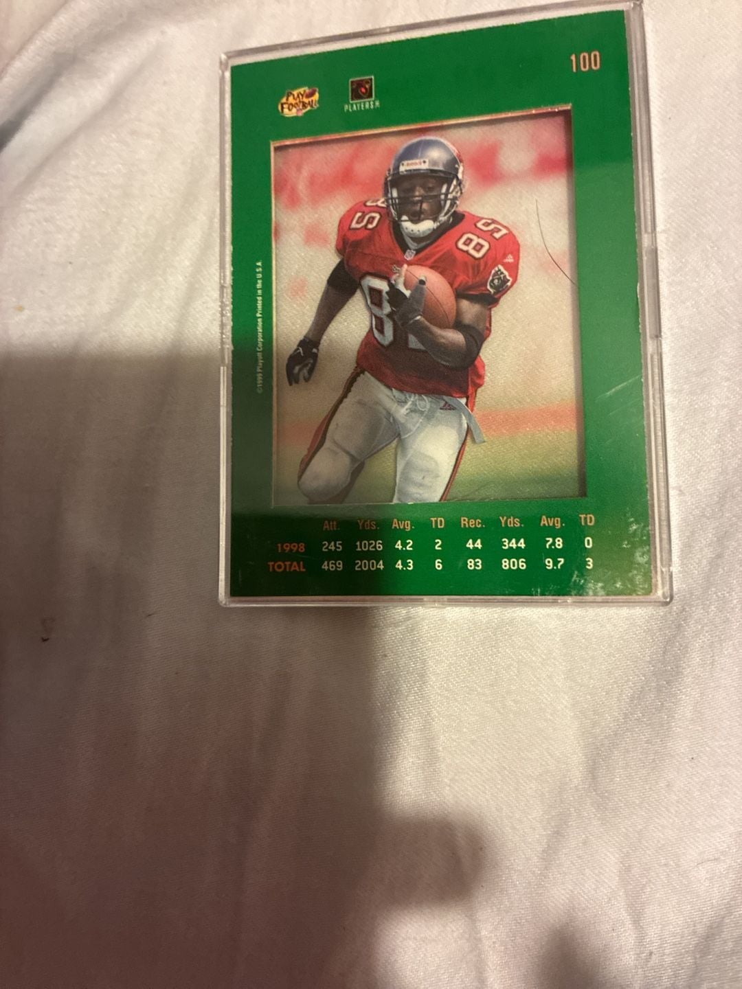 1999 Playoff Absolute SSD Warrick Dunn Green #100 Buccaneers Football Card 4