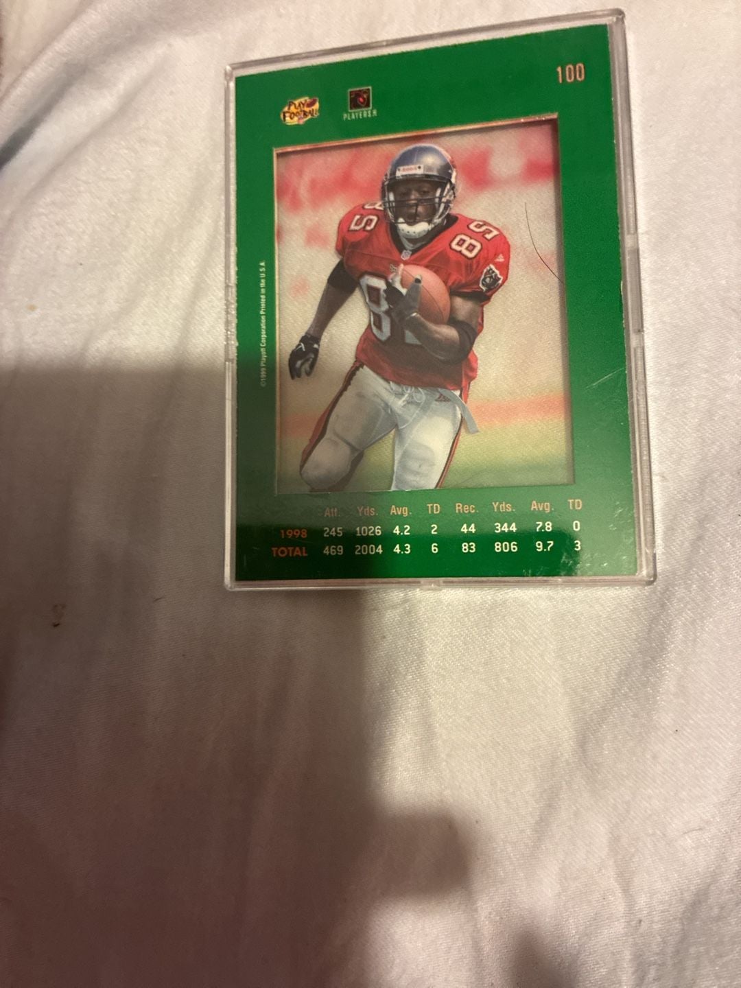1999 Playoff Absolute SSD Warrick Dunn Green #100 Buccaneers Football Card 5