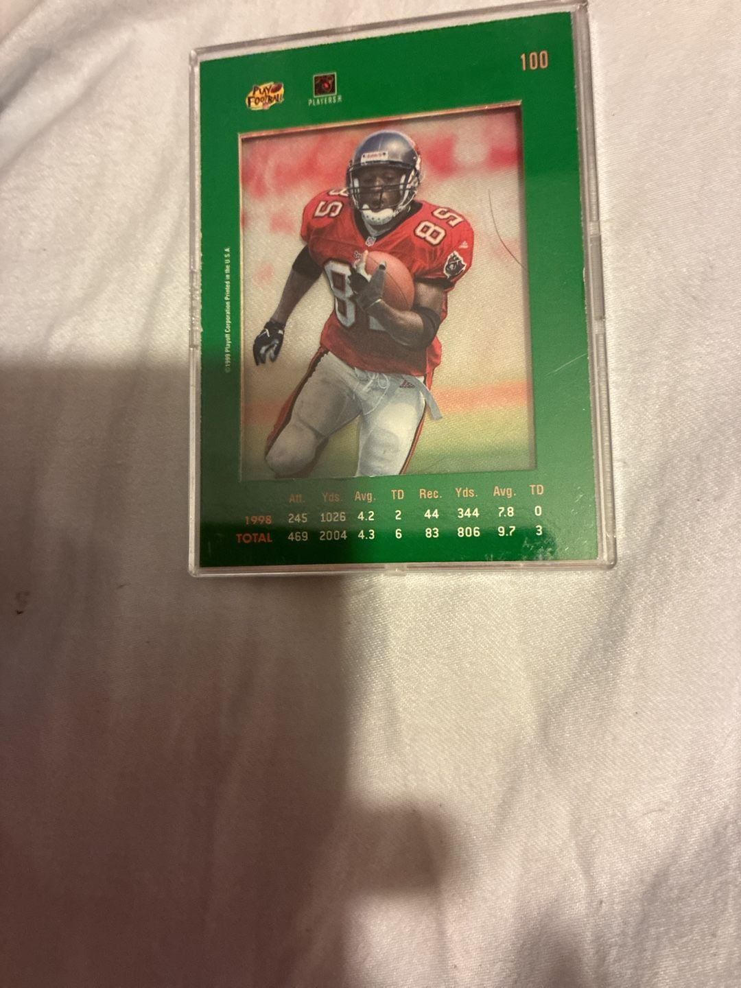 1999 Playoff Absolute SSD Warrick Dunn Green #100 Buccaneers Football Card 6