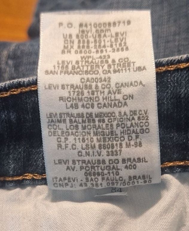 Levi's Mid Rise Skinny Jeans Womens 8 Short Blue Denim Stretch Casual Pant 8S 10