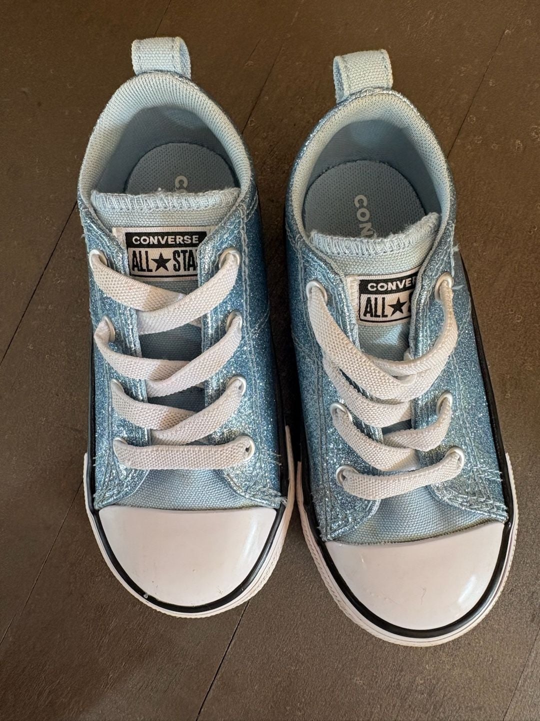 Toddler Converse Chuck Taylor All Star Madison Size 9 Blue Glitter Sneakers 2