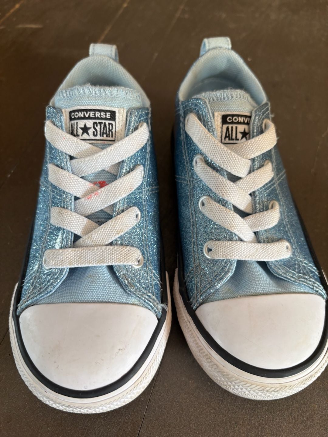 Toddler Converse Chuck Taylor All Star Madison Size 9 Blue Glitter Sneakers 3