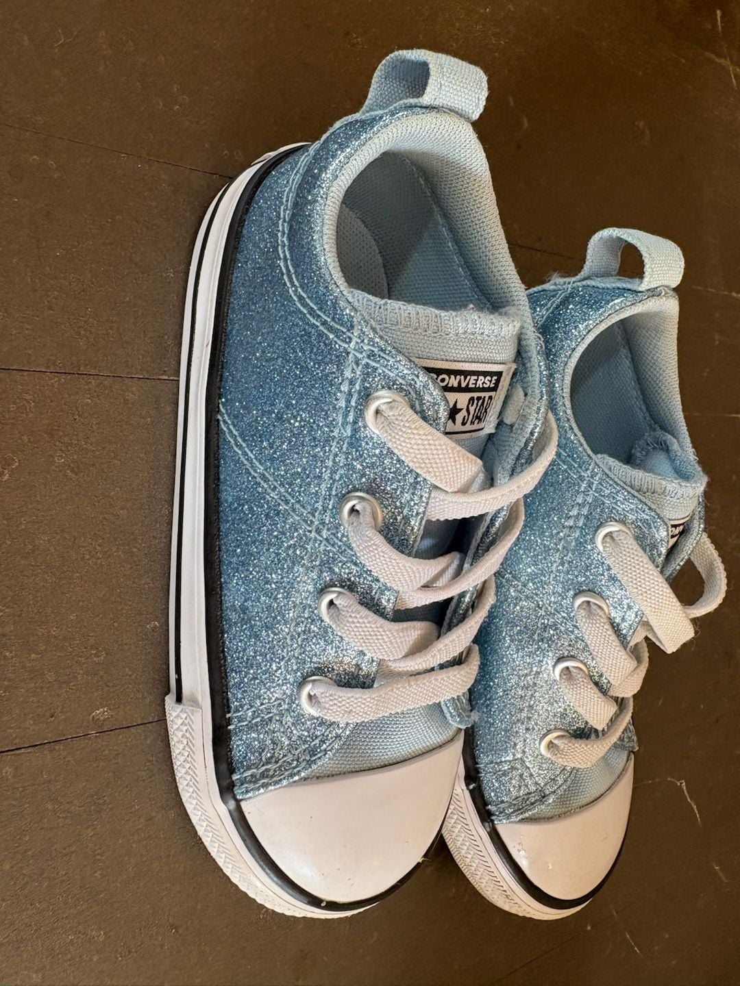 Toddler Converse Chuck Taylor All Star Madison Size 9 Blue Glitter Sneakers 4