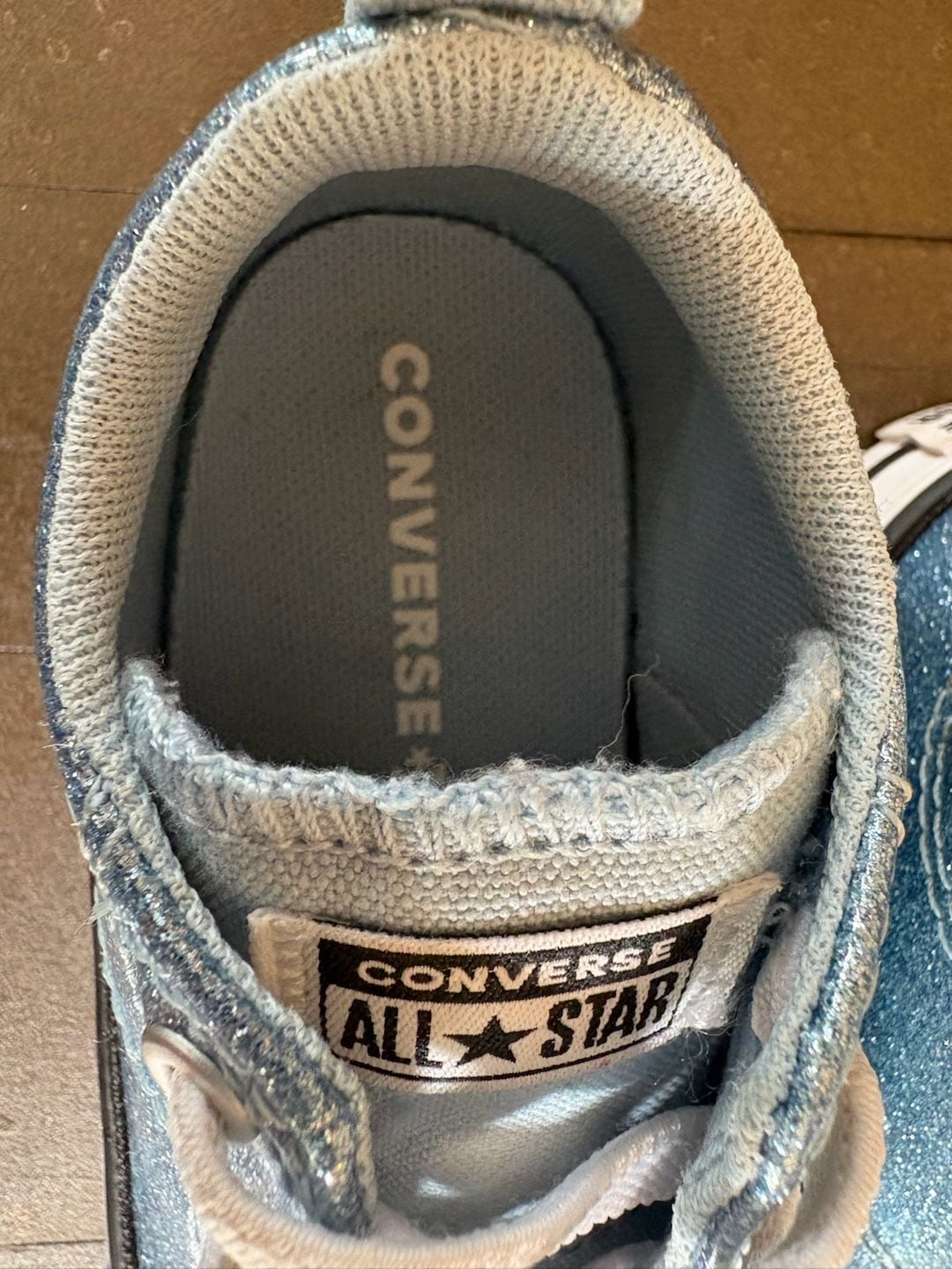 Toddler Converse Chuck Taylor All Star Madison Size 9 Blue Glitter Sneakers 5