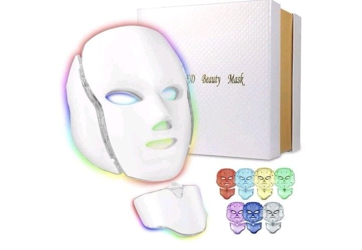 7-Color LED Light Therapy Face and Neck Beauty Mask Skincare Device 1