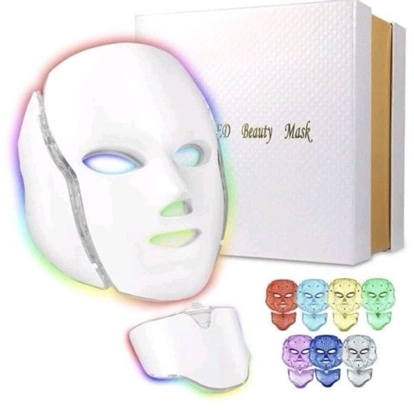 7-Color LED Light Therapy Face and Neck Beauty Mask Skincare Device