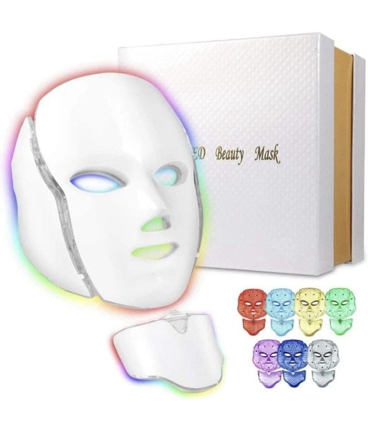 7-Color LED Light Therapy Face and Neck Beauty Mask Skincare Device 4