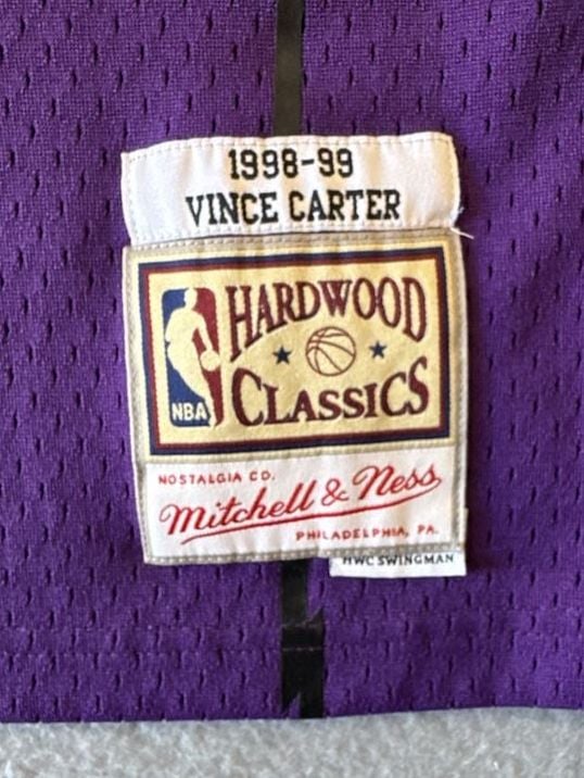 Vince Carter Toronto Raptors 1998-99 Purple Authentic Jersey, 3