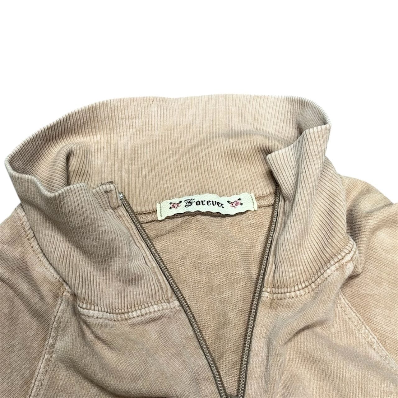 Y2K Forever 21 Full Zip Tan Cotton jacket 3