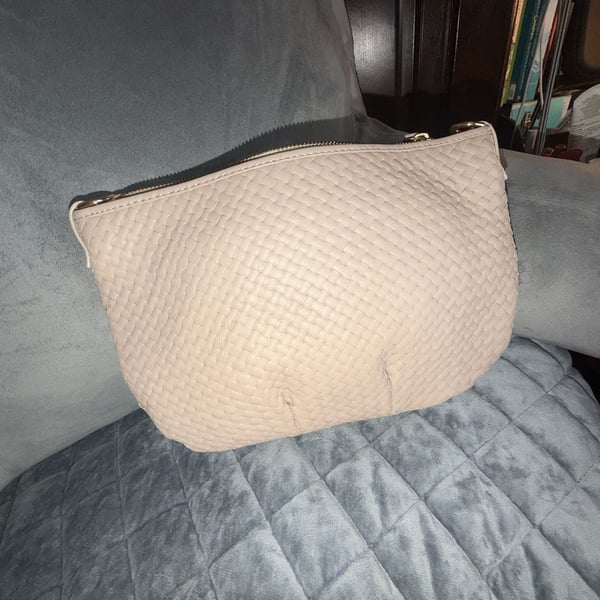 Quince Sloane Handwoven Mini Shoulder Bag Bone Leather