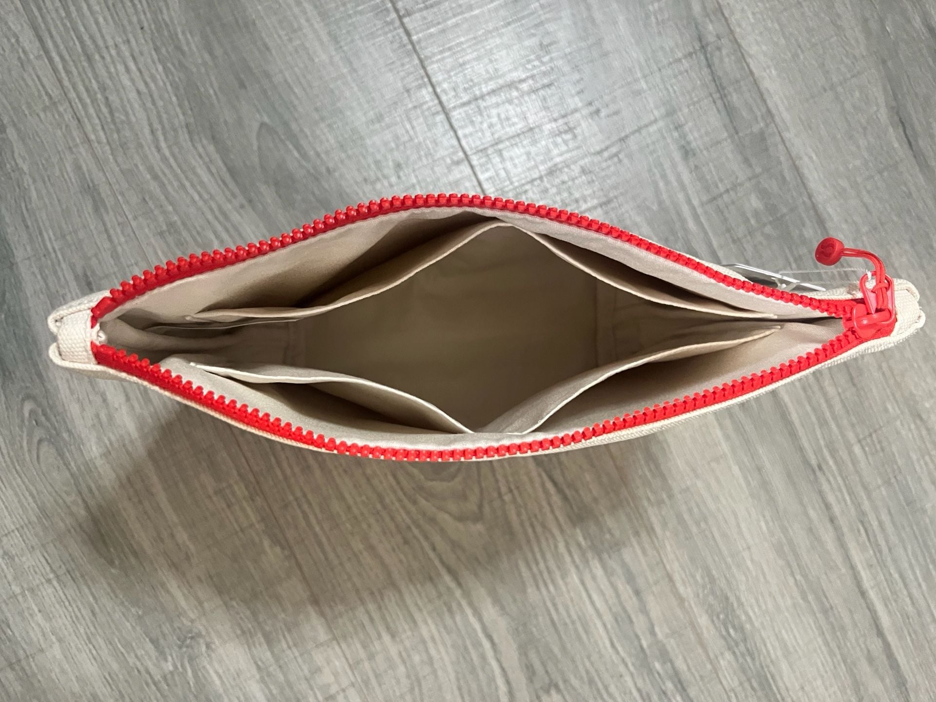 NWT Lululemon Canvas Pouch *Wordmark Red White Don't Leave Me Behind 4