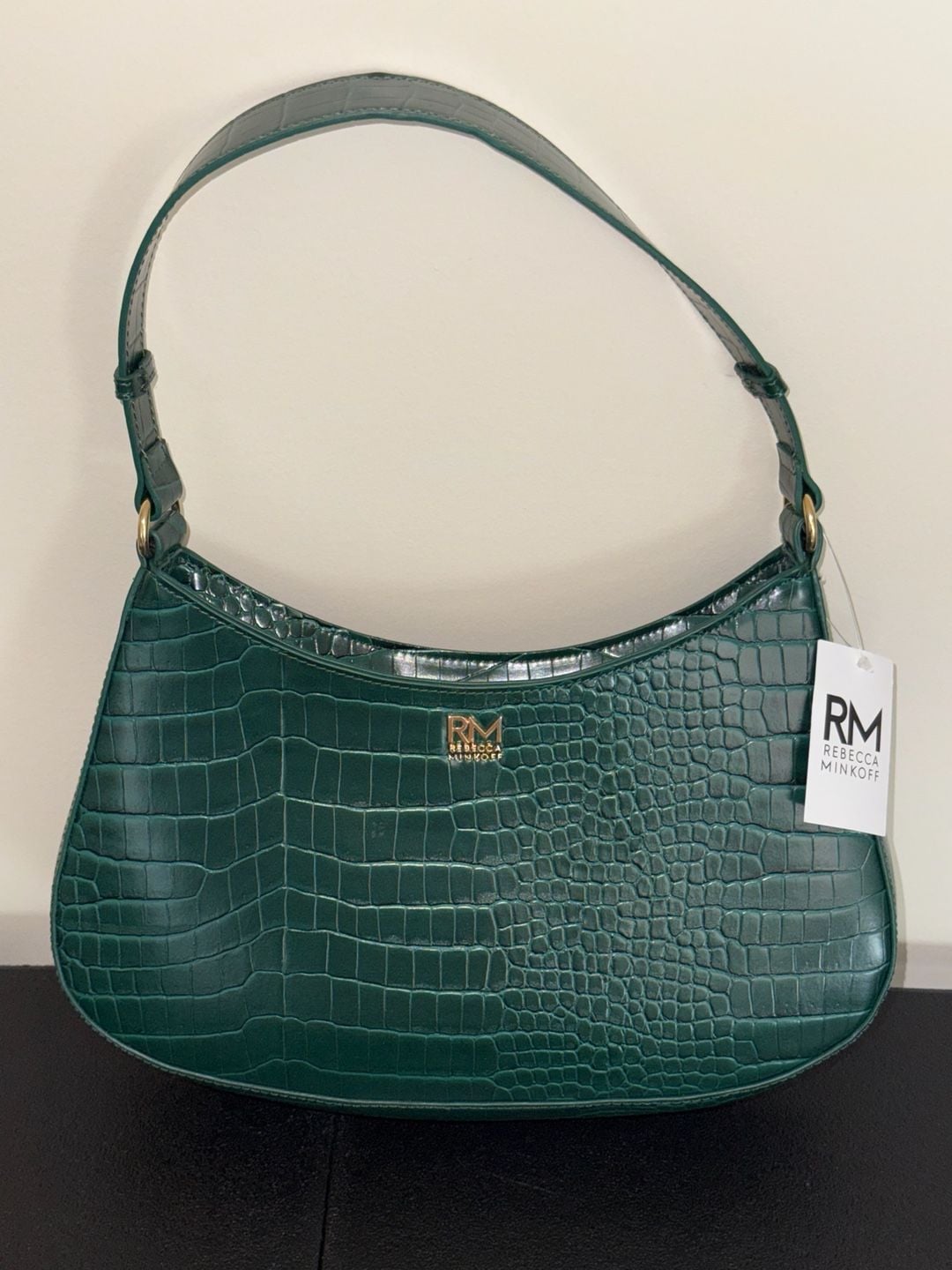 Rebecca Minkoff Green Croc Embossed Shoulder Bag 2