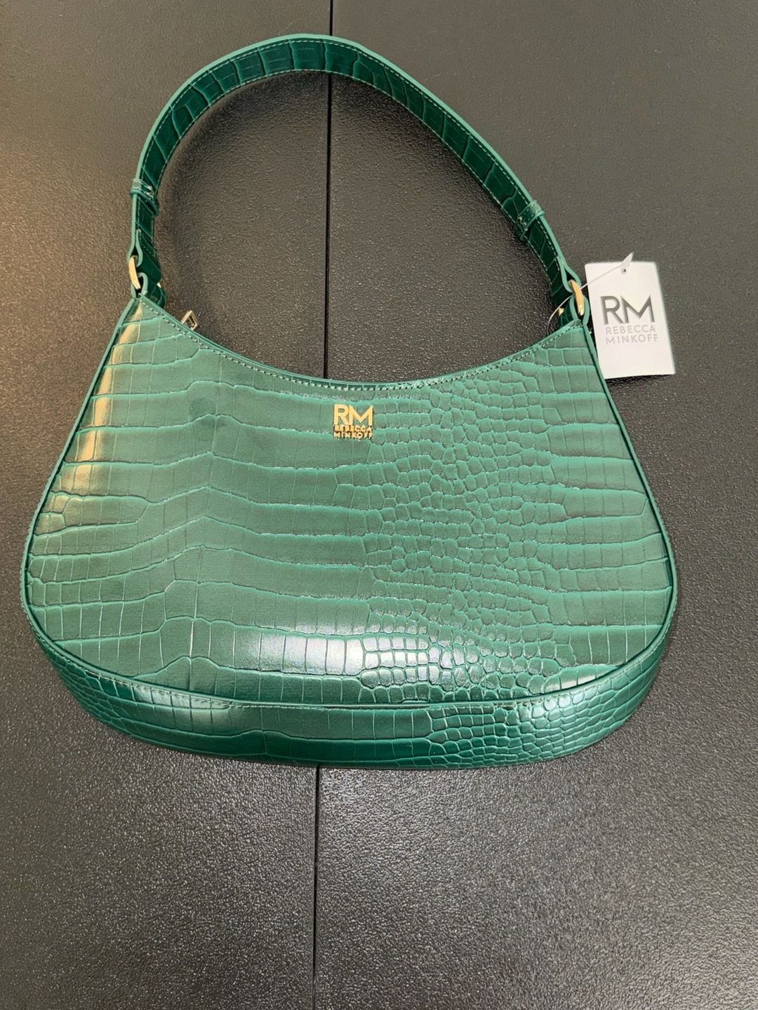 Rebecca Minkoff Green Croc Embossed Shoulder Bag 6