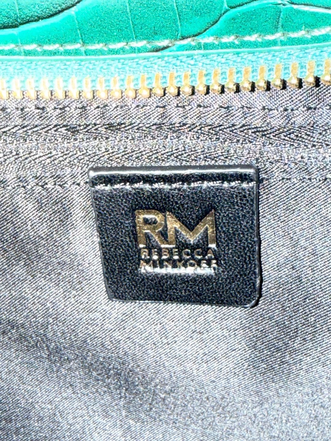 Rebecca Minkoff Green Croc Embossed Shoulder Bag 8