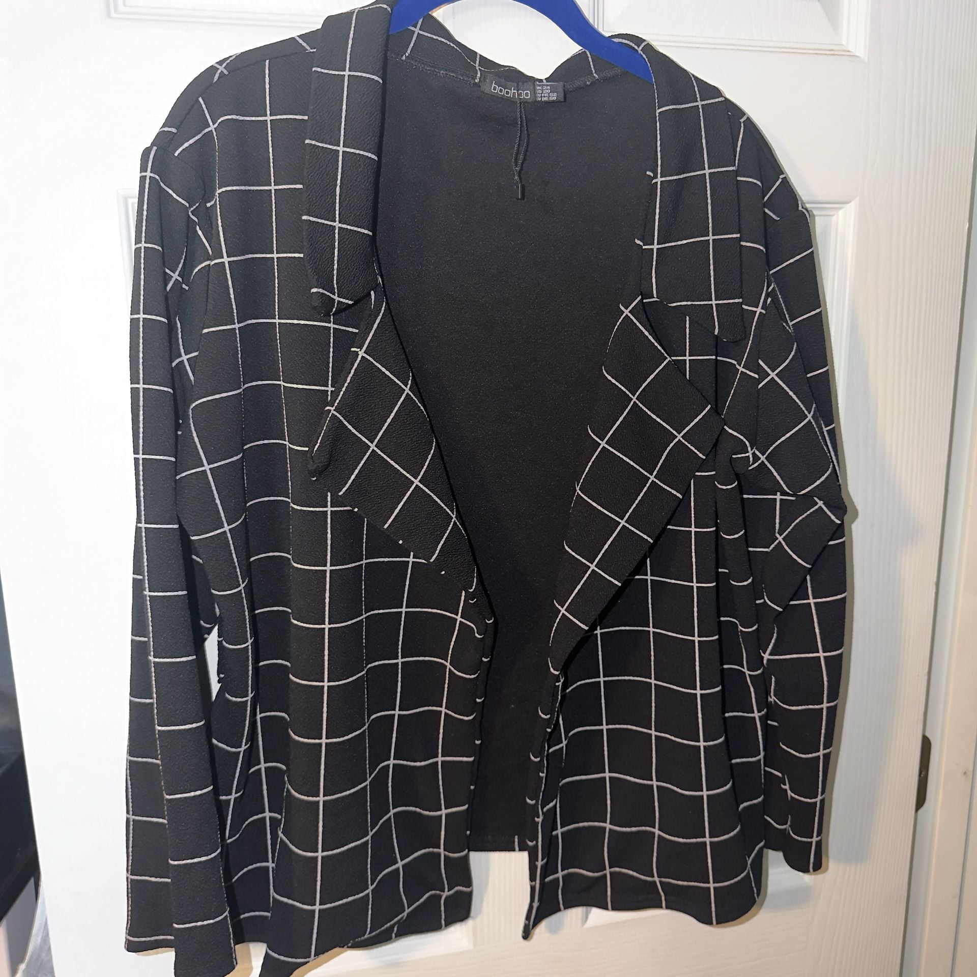 Plus size Women's Plaid Blazer Daily Work office Checked Suit 1