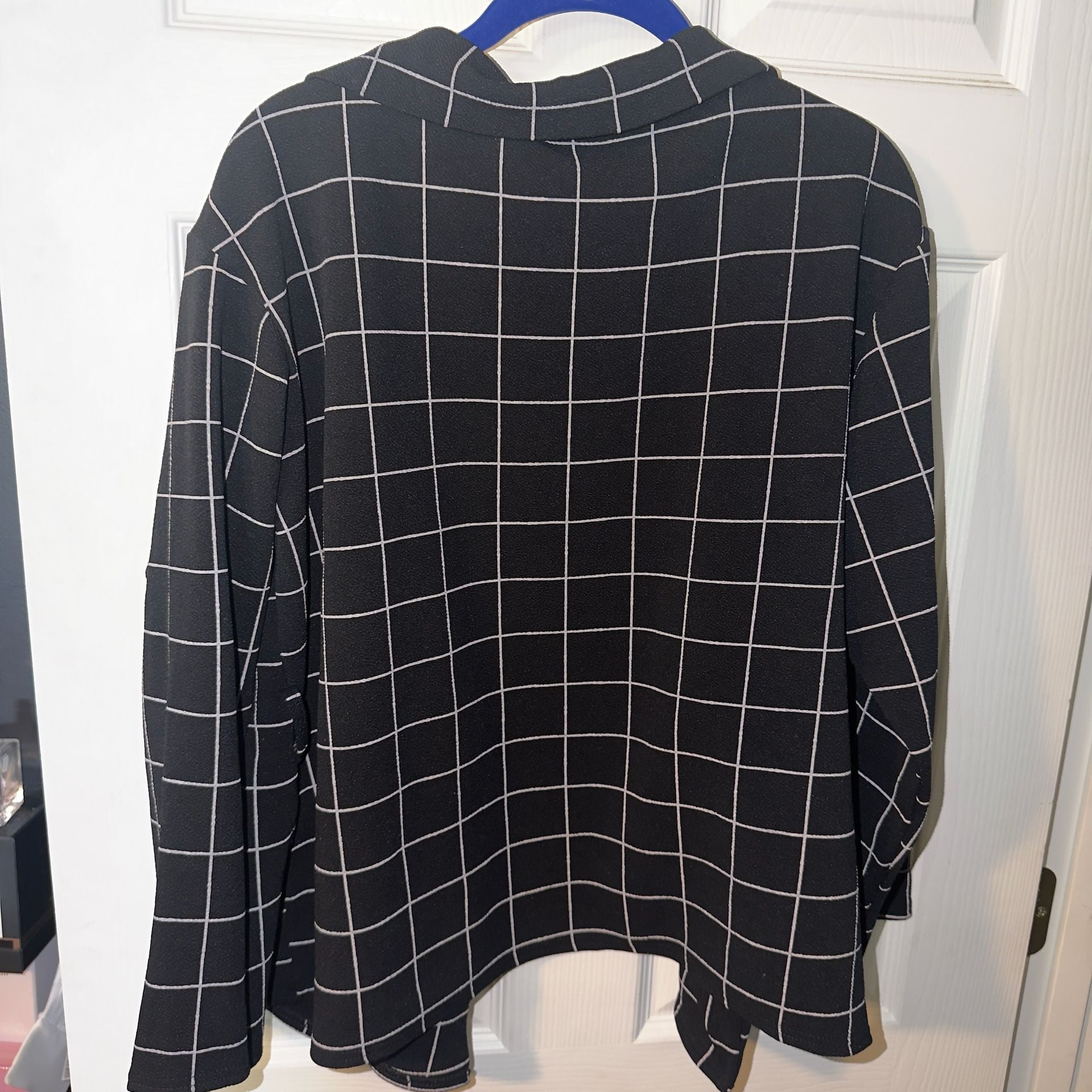 Plus size Women's Plaid Blazer Daily Work office Checked Suit 2