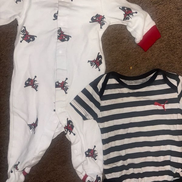 Jordan & Puma Baby Romper Set Multi 2-Piece