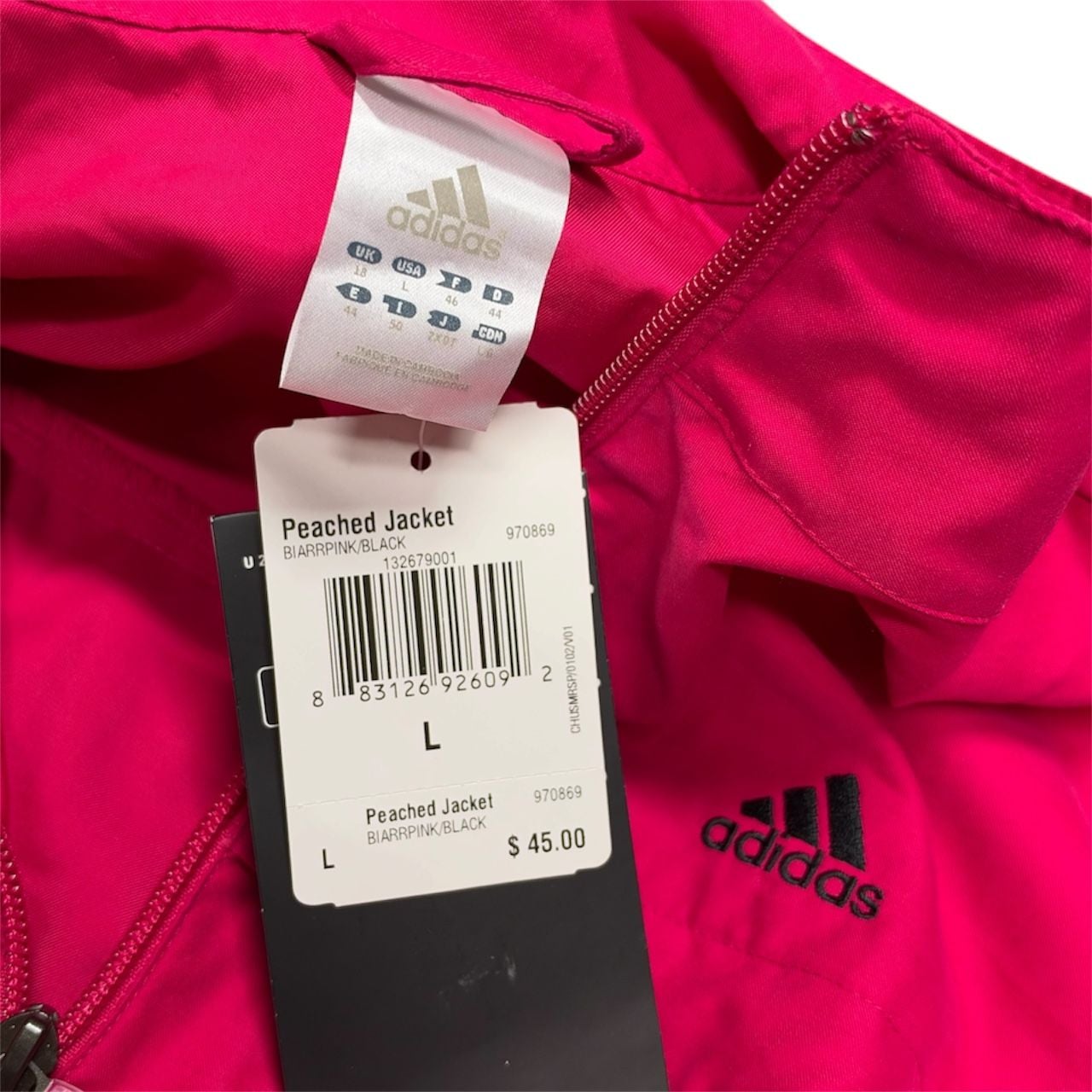 2005 deadstock Adidas Peached Jacket Size L Pink Black Track Top 4