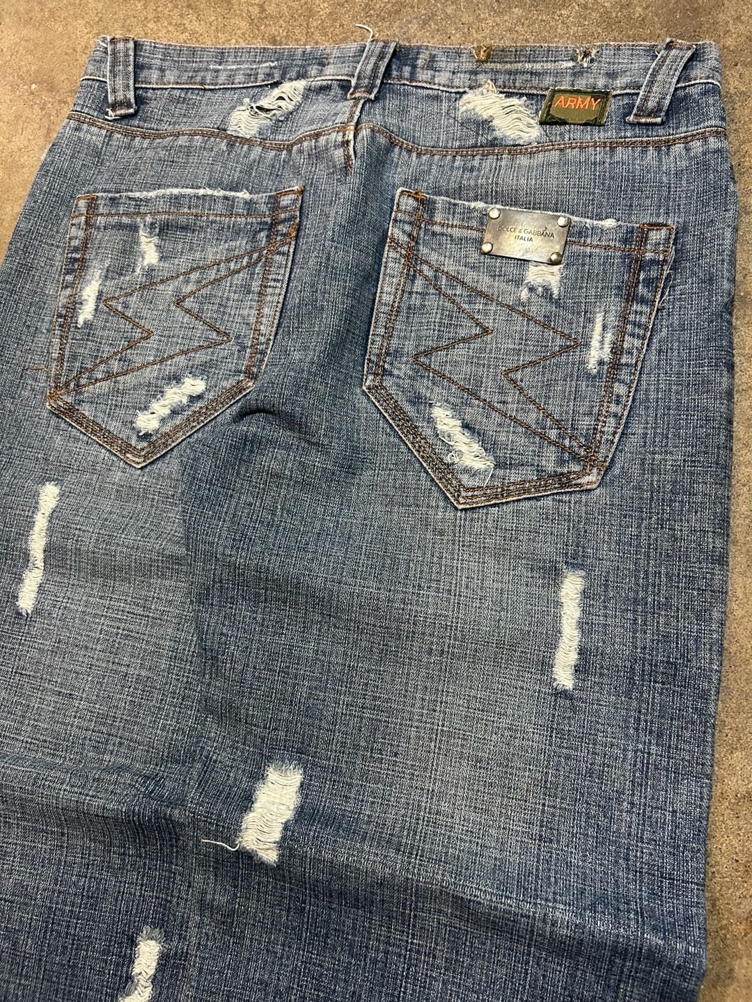 Vintage Dolce & Gabbana Distressed “Military” Denim Jeans 3