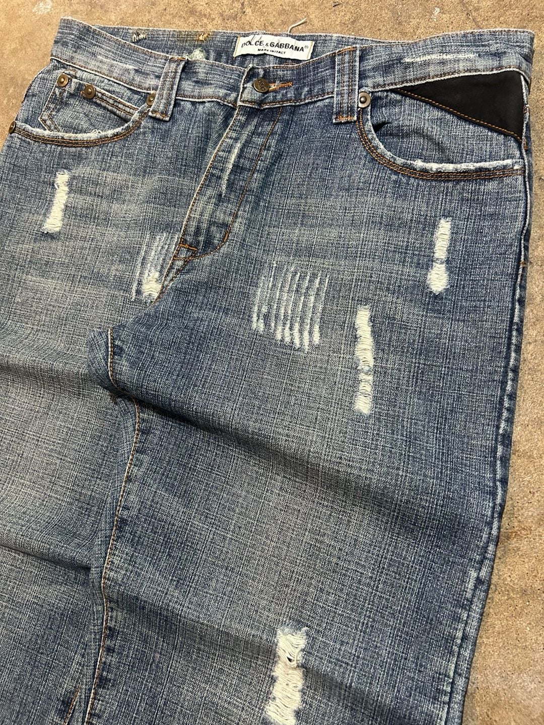 Vintage Dolce & Gabbana Distressed “Military” Denim Jeans 5
