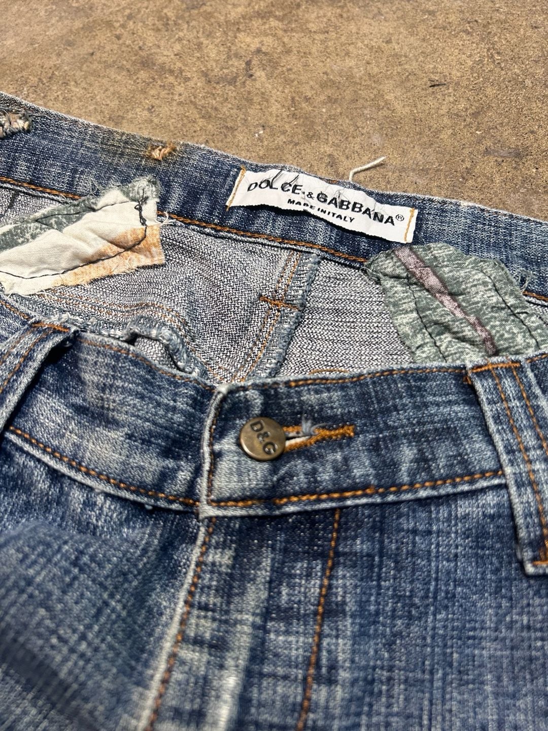 Vintage Dolce & Gabbana Distressed “Military” Denim Jeans 7