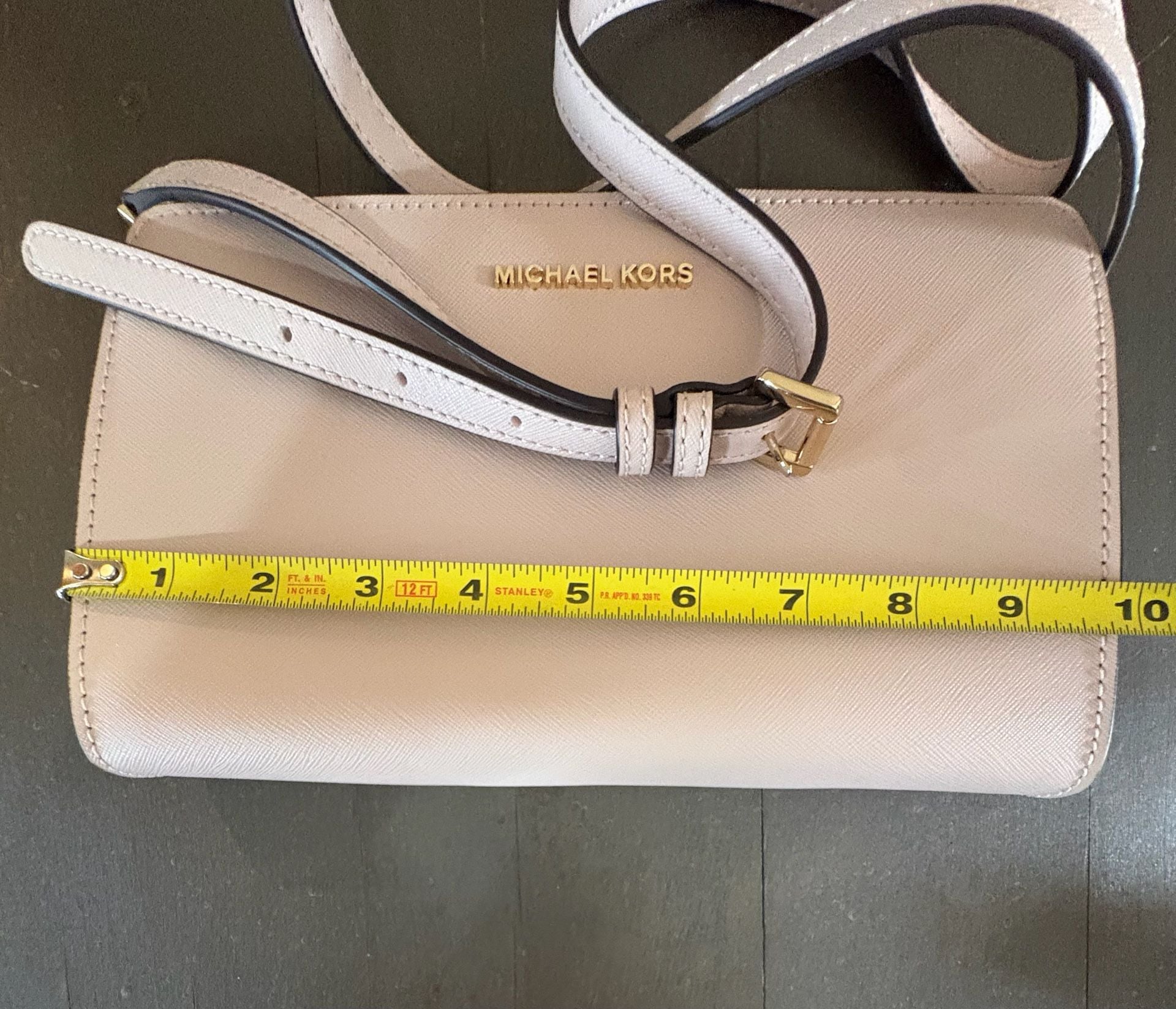 Michael Kors Jet Set Travel Crossbody Bag Pink Saffiano Leather 6