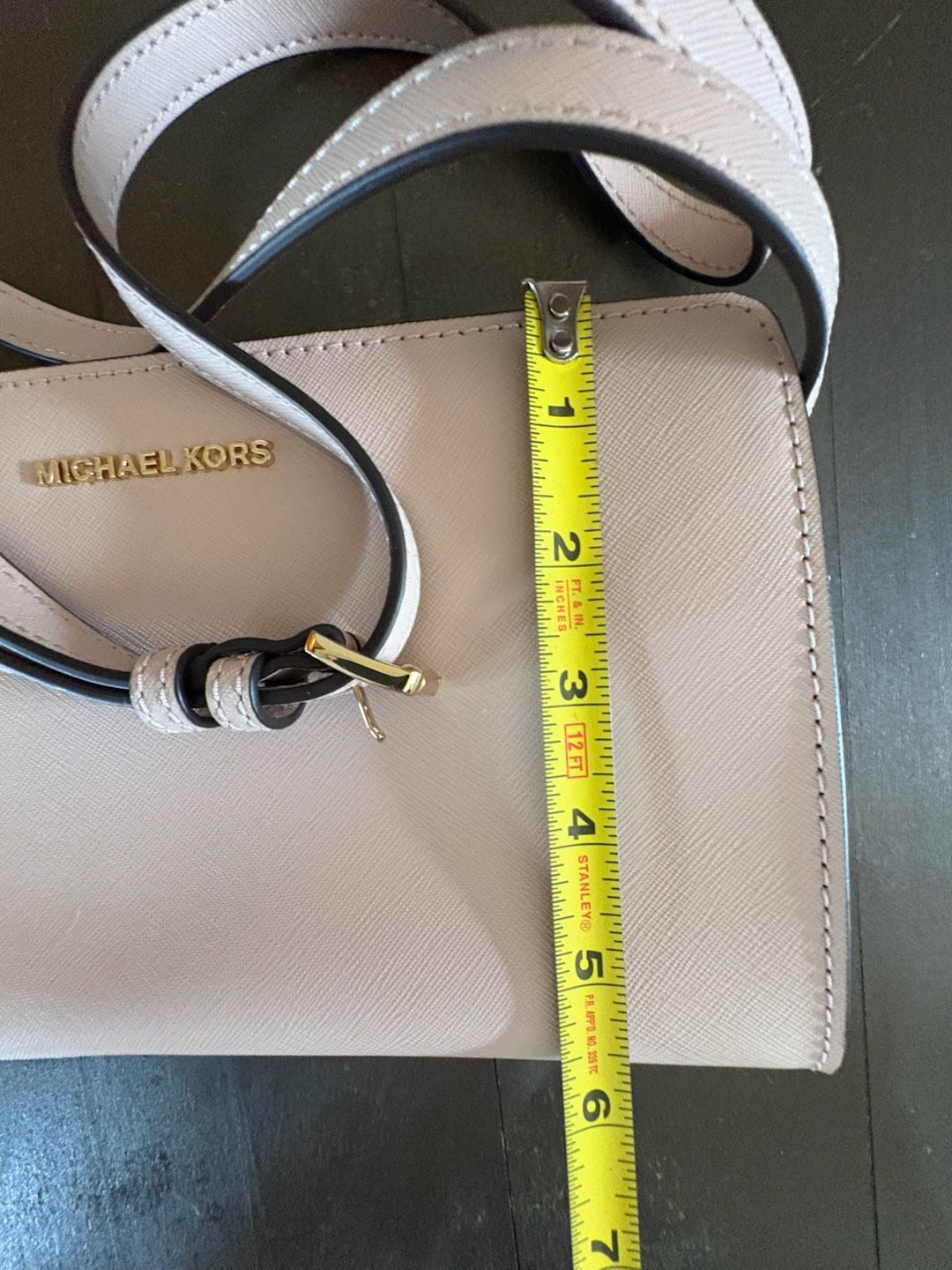 Michael Kors Jet Set Travel Crossbody Bag Pink Saffiano Leather 7