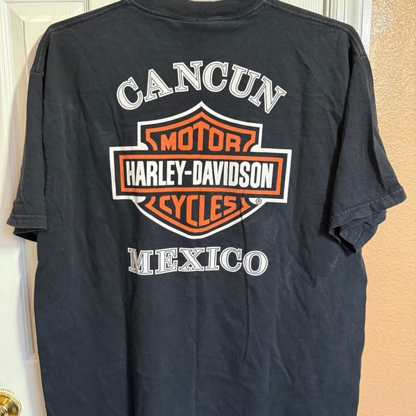 Mens Harley Davidson Tshirt Sz XL Motorcycles Riding Rally Cancun Mexico
