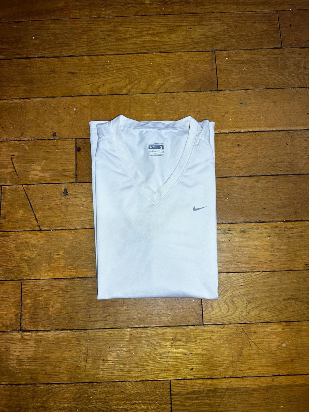 Nike Tank Top Size S White Dri-FIT Athletic V-Neck 3