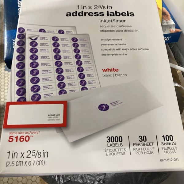 Office Depot Address Labels 5160 White 3000