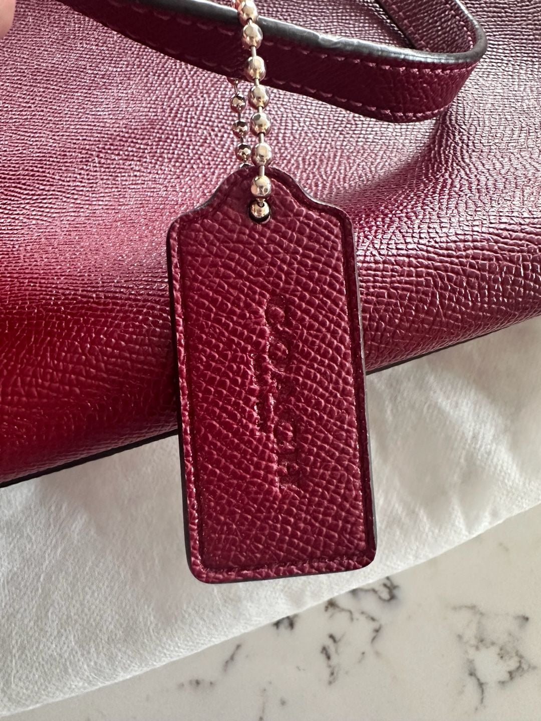 Coach City Tote Red Leather Crossgrain Leather Zip Tote 12