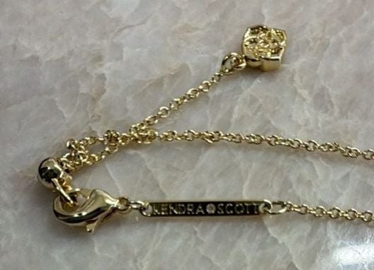 Kendra Scott Ari Heart Gold Pendant Necklace Blue Illusion 5